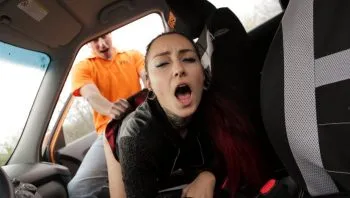 Tattoo Babe Smokes Instructors Cock